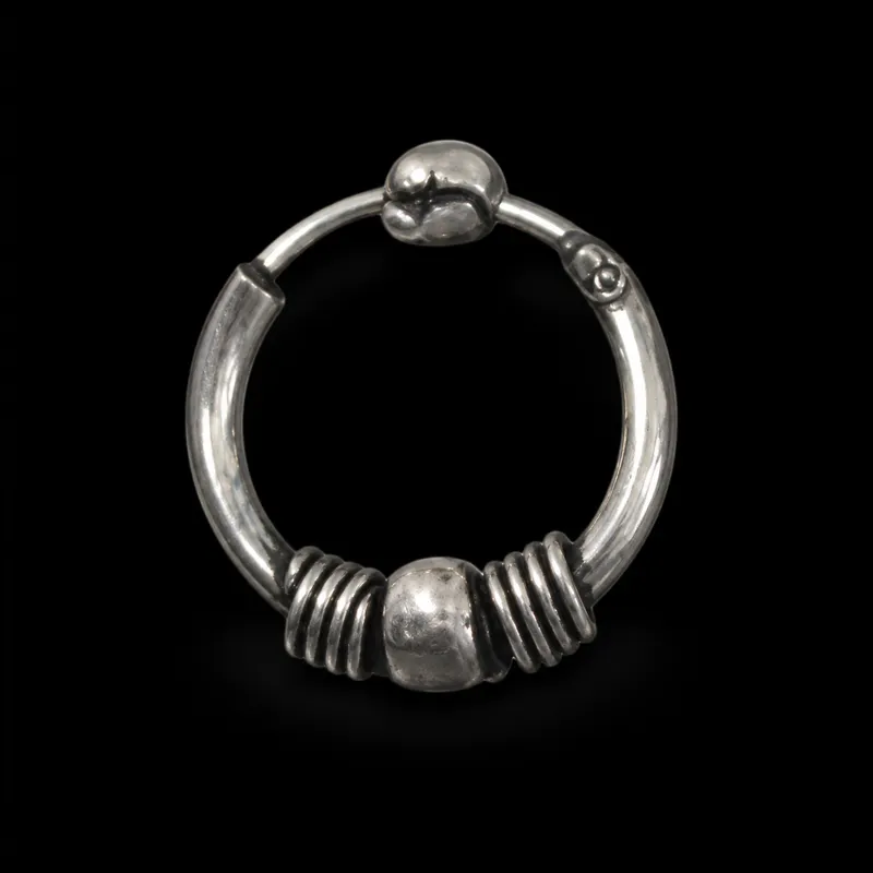 Anneau argent à perles