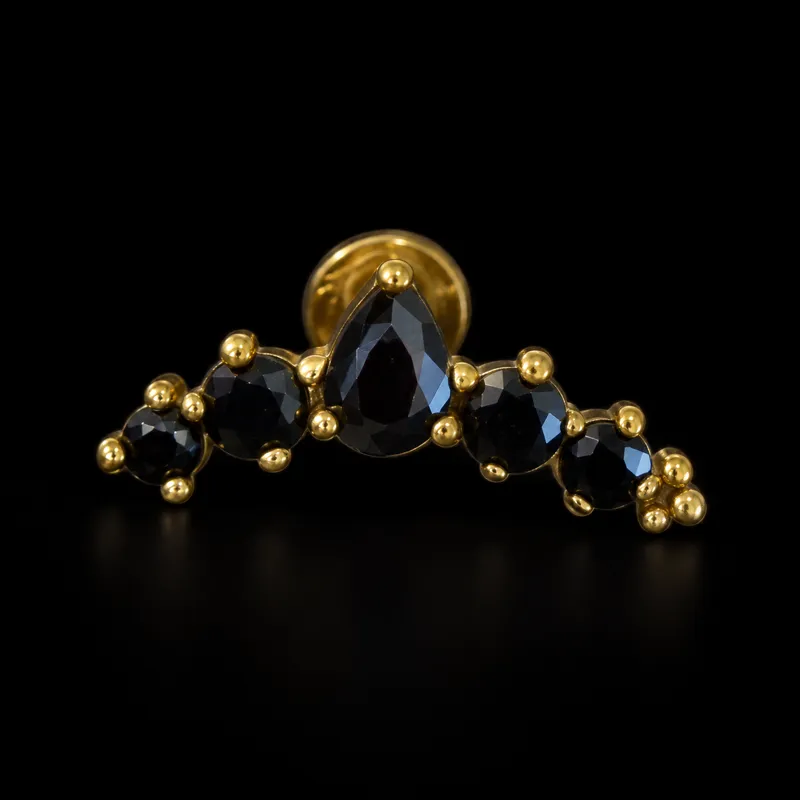 Labret arc, pierres noires