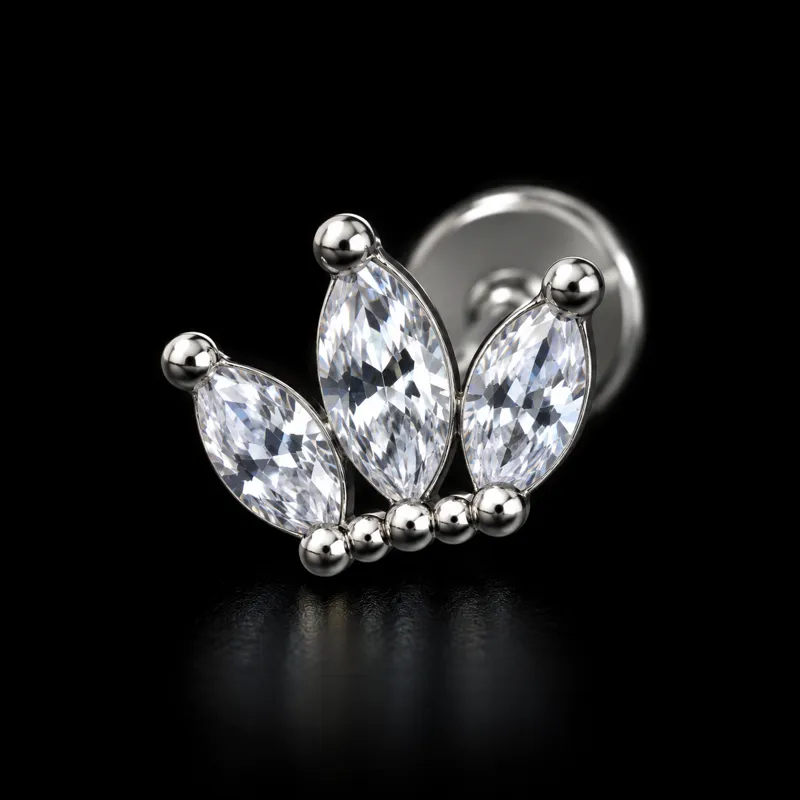 Labret cœur de strass