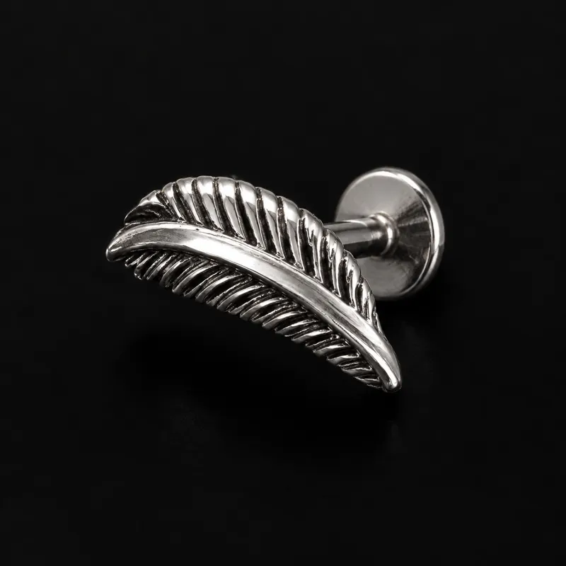 Labret plume argentée