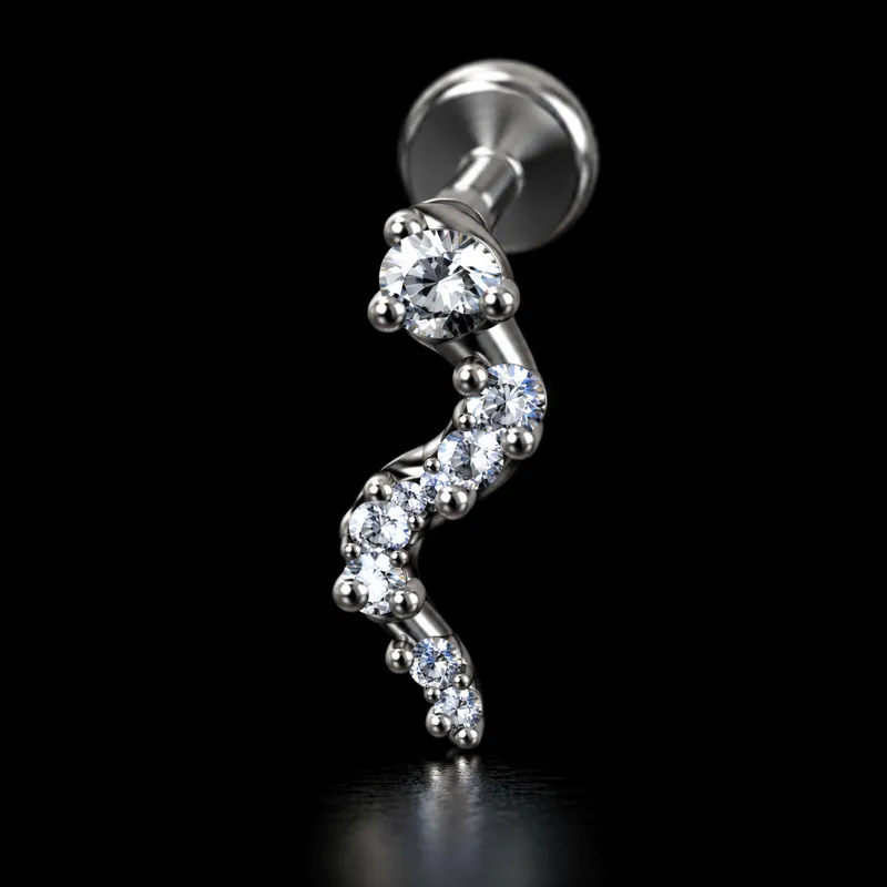 Labret serpent serti